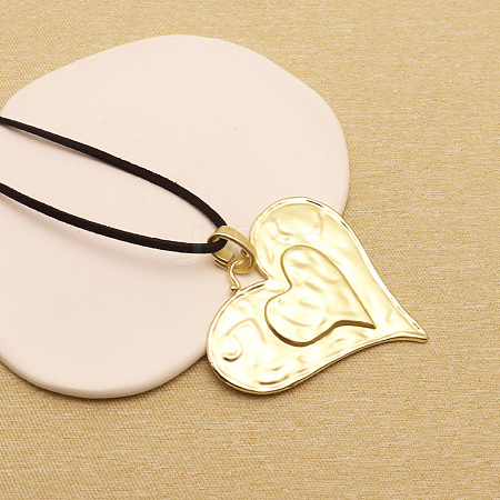 Bohemian Style Zinc Alloy Pendant Black Waxed Cord Necklaces for Women FS-WG15105-03-1