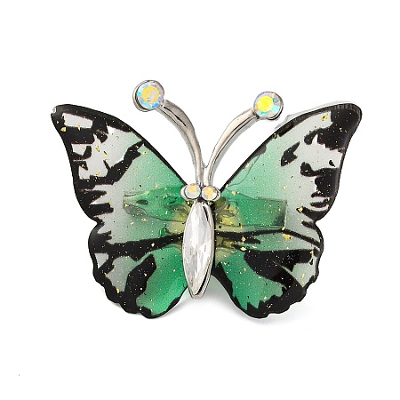 Butterfly Transparent Resin Brooch JEWB-M047-01B-1