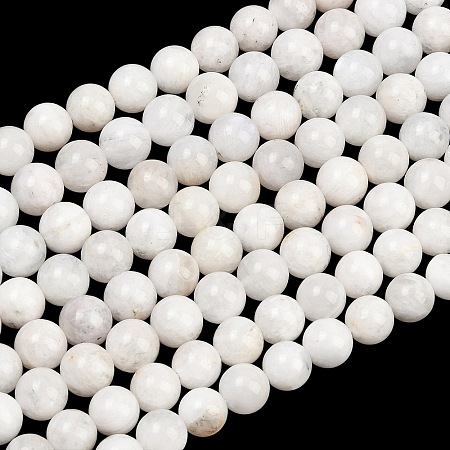 Round Grade A Natural Rainbow Moonstone Bead Strands G-M304-06-8.5mm-1