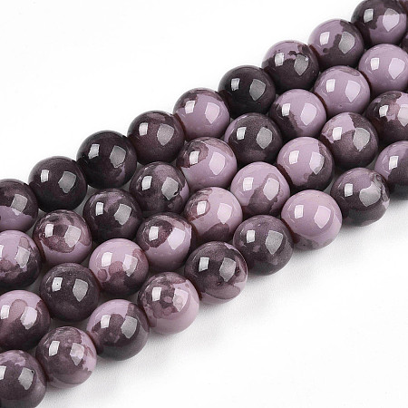 Baking Paint Glass Beads Strands DGLA-N003-10mm-C09-1