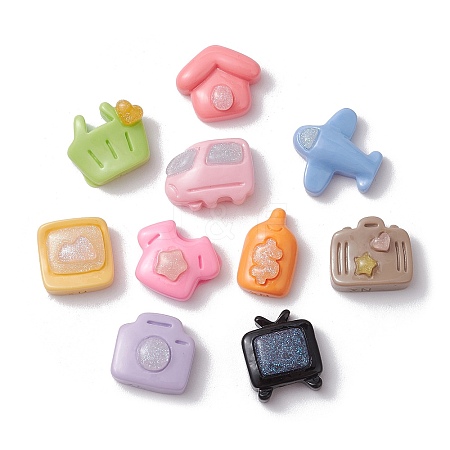 Plane/TV/Bus Clothes Daily Theme Opaque Resin Decoden Cabochons RESI-K034-04-1