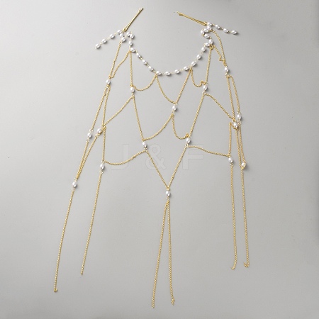 Brass Rhinestone Hair Chain DIY-WH20050-34G-1