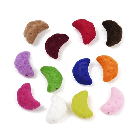 Flocking Opaque Acrylic Beads OACR-B051-01A-1