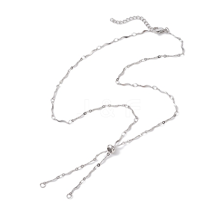 304 Stainless Steel Slider Necklace Makings AJEW-JB01265-02-1