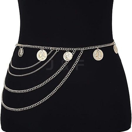 Alloy Coin Multi-Layered Chain Waist Body Chains for Women FS-WG18420-01-1