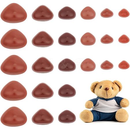 CHGCRAFT 350Pcs 6 Style Flat Triangle Plastic Craft Noses DOLL-CA0001-01-1