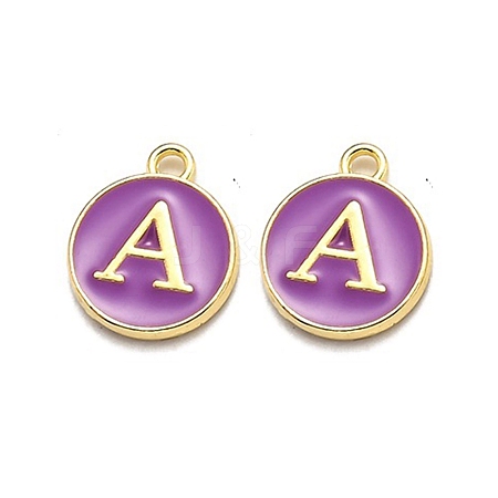 Golden Plated Alloy Enamel Charms ENAM-Q437-12A-1