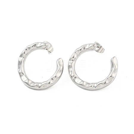 Non-Tarnish Ring 304 Stainless Steel Ear Studs EJEW-L290-004P-1