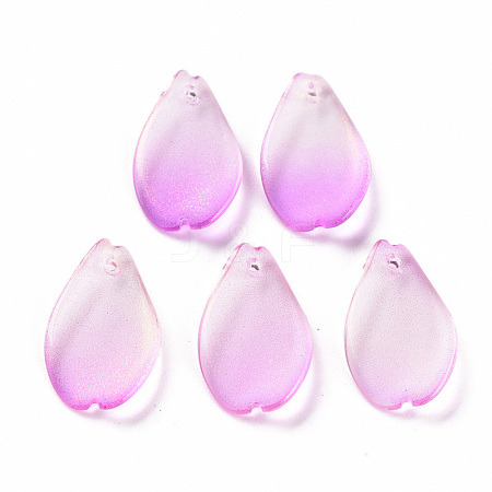 Transparent Spray Painted Glass Pendants GLAA-S190-014A-04-1
