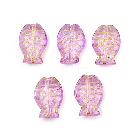 Electroplate and Golden Metal Enlaced Glass Beads EGLA-T029-01I-1