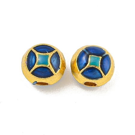 Rack Plating Brass Enamel Beads KK-P277-36G-03-1