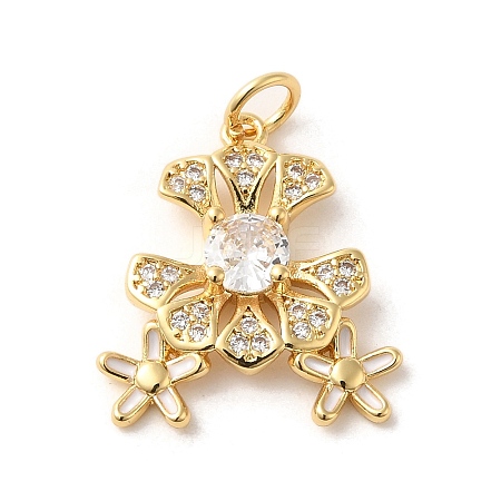Brass Micro Pave Cubic Zirconia Pendants LS-KK-K358-01A-G-1