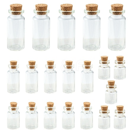 20Pcs 4 Styles Glass Jar Bead Containers CON-FS0001-02-1