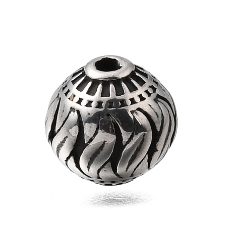 Engraved 304 Stainless Steel Beads STAS-H263-17AS-03-1