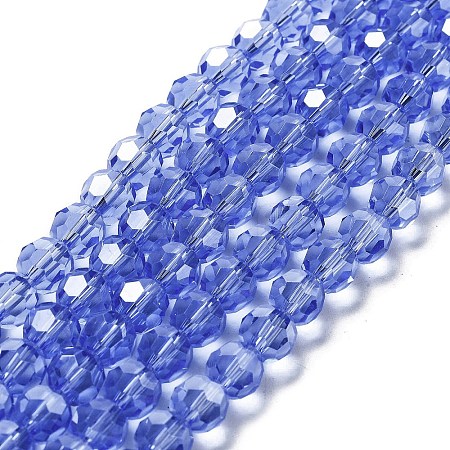 Electroplate Transparent Glass Beads Strands EGLA-A035-T8mm-A21-1