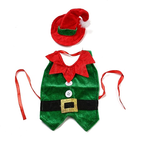 Christmas Clothes Felt Cloth & Iron Wine Bottle Cover Decoration DJEW-K027-02A-1