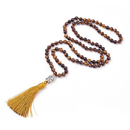 Tassel Pendant Necklaces NJEW-P191-A01-1