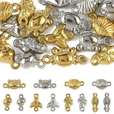 24Pcs 12 Styles Ocean 304 Stainless Steel Links Connector Charms STAS-FS0002-28-1