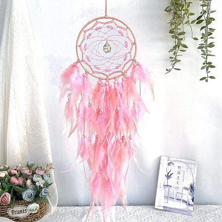 Woven Web/Net with Feather Hanging Ornaments PW-WG9FB90-02-1