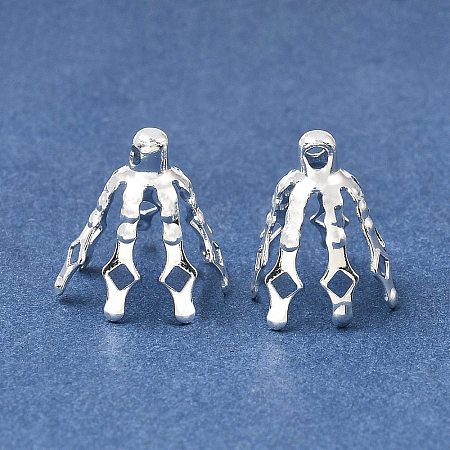 Flower Brass Bead Cap Bails KK-CBA1A60-23B-S-1