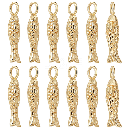 12Pcs Brass Pendants KK-BC0015-37-1