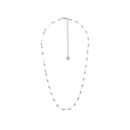 304 Stainless Steel & Cubic Zirconia Link Chain Necklaces for Women STAS-OY015-59G-1