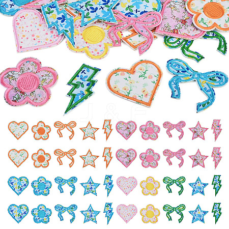 8 Bags 4 Colors  Polyester Embroider Self-adhesion Thread Iron on/Sew On Patches PATC-TA0001-51-1