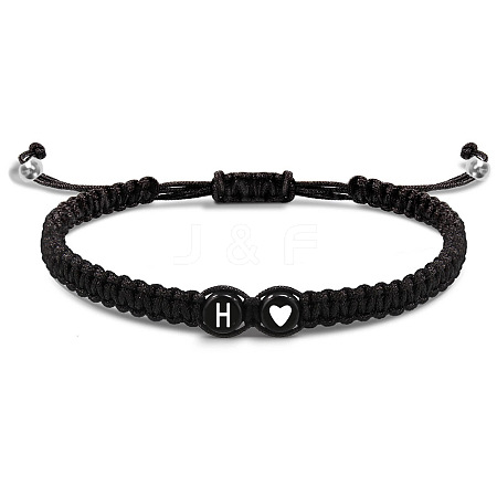 304 Stainless Steel Alphabet Beads Braided Bead Bracelets RY3090-8-1