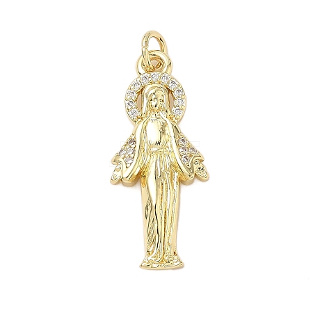 Brass Micro Pave Cubic Zirconia Pendants KK-K368-02B-G-1
