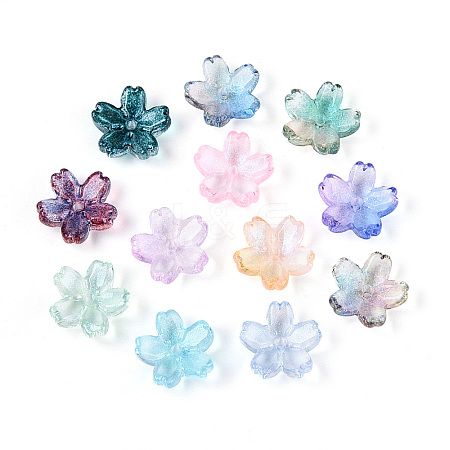 Baking Paint Transparent Glass Bead Caps X-DGLA-N014-06-1