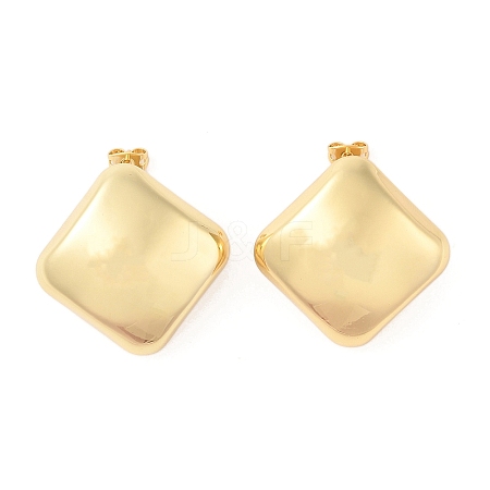 Rack Plating Brass Stud Earrings for Women EJEW-G394-46G-1
