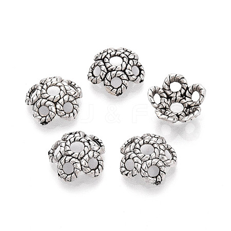 Tibetan Style Alloy Bead Caps TIBEB-T004-19AS-1