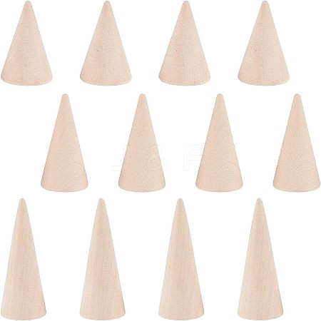 12Pcs 3 Style Wooden Ring Displays RDIS-NB0001-05-1