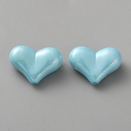 Electroplate Opaque Acrylic Beads MACR-WH0010-38B-1