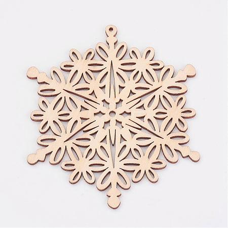 Undyed Wooden Pendants WOOD-K005-07-1