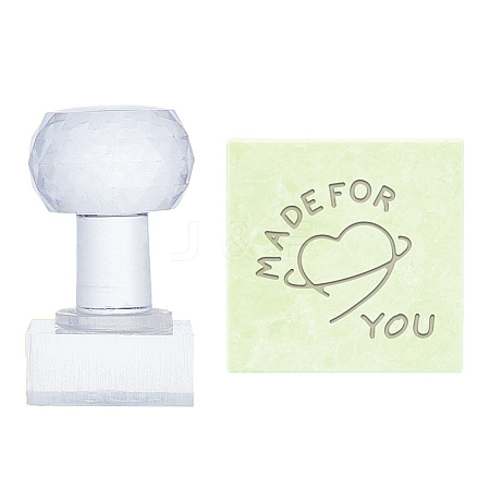 Clear Acrylic Soap Stamps DIY-WH0438-020-1