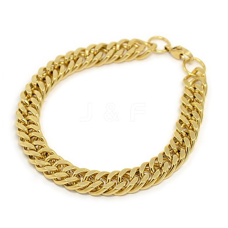 Fashionable 304 Stainless Steel Cuban Link Chain Bracelets X-STAS-A028-B064G-1