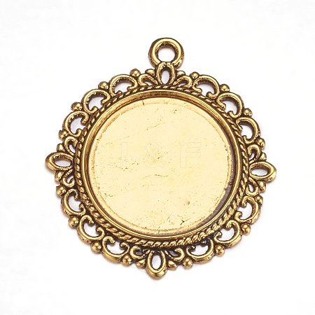 Zinc Alloy Pendant Settings for Cabochon & Rhinestone LS-PALLOY-A15290-AG-FF-1