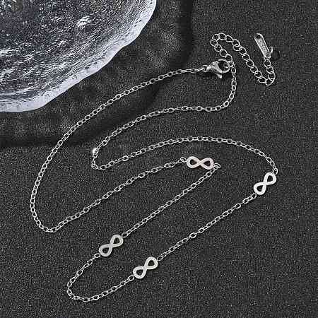 304 Stainless Steel Link Chain Necklaces for Women Men NJEW-K292-01H-P-1