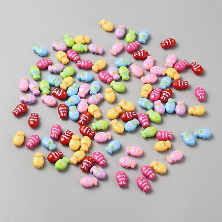 Opaque Acrylic Beads OACR-WH20001-14-1