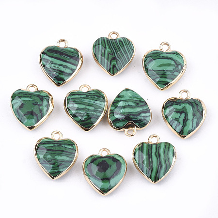 Electroplate Synthetic Malachite Pendants G-T112-03D-1