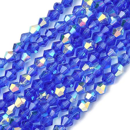Electroplate Transparent Glass Beads Strands EGLA-K015-18M-1