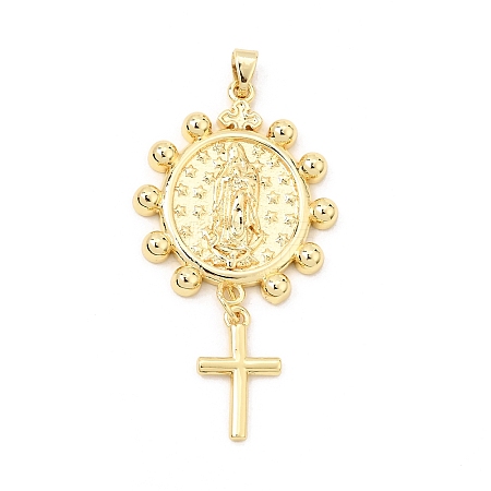 Brass Big Pendants KK-CBA459D-02G-02-1