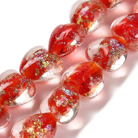 Handmade Dichroic Foil Glass Beads Strands DICH-U001-03G-1