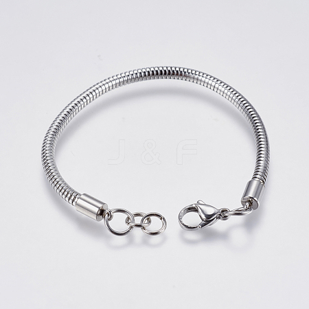 304 Stainless Steel Round Snake Chain Bracelet Making STAS-F139-056P-A-1