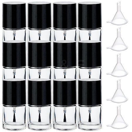 Transparent Glass Nail Polish Empty Bottle MRMJ-BC0002-52-1