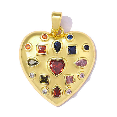 Brass Micro Pave Colorful Cubic Zirconia Pendants CU-OY001-90G-1