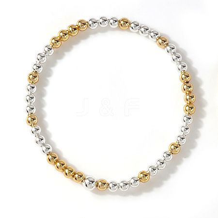 Brass Round Beads Stretch Bracelets for Women HH7054-5-1