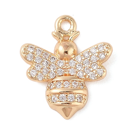 Brass with Clear Cubic Zirconia Charms KK-N256-25F-G-1