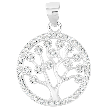 1Pc Rhodium Plated 925 Sterling Silver Pendants STER-BBC0008-33-1
